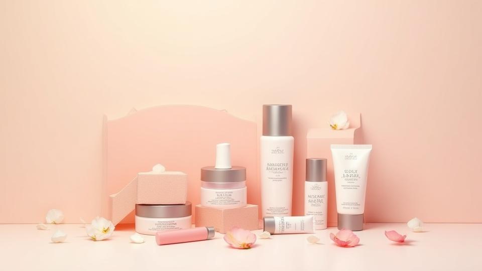 Kit Rinascita Primaverile completo, prodotti disposti elegantemente fuori dalla scatola dorata.