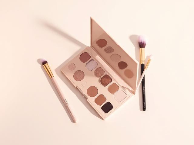 Palette ombretti nude con accenti brillanti